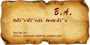 Böröndi András névjegykártya