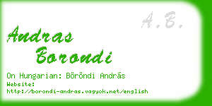 andras borondi business card