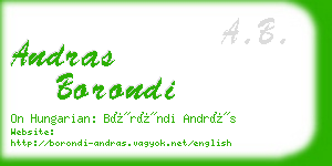 andras borondi business card